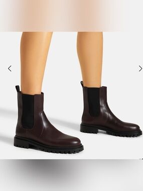 AREZZO brandy low block leather boots